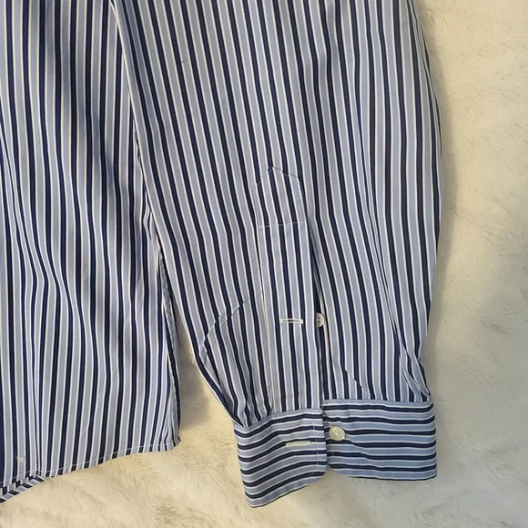 Ralph Lauren Navy Striped Button Down Shirt - Picture 6 of 14